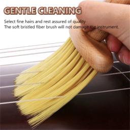 Escova de madeira Handheld Cleaner Remoção de poeira Escova de cerdas Instrumento de cordas Suave Limpeza Profunda Fit para Guzheng, Violino, Piano - Image 3