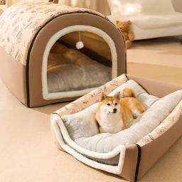 Canil destacável para cachorro grande, casa quente do cão do inverno, cama lavável do cão, ninho profundo, barraca para cães médios e grandes, suprimentos da casa - Image 4
