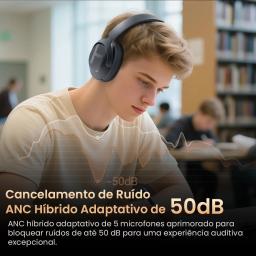 Haylou s40 anc fone de ouvido sem fio 50db cancelamento de ruído hi-res 3d fone de ouvido de áudio espacial com ldac bluetooth 6.0 sobre fone de ouvido - Image 4