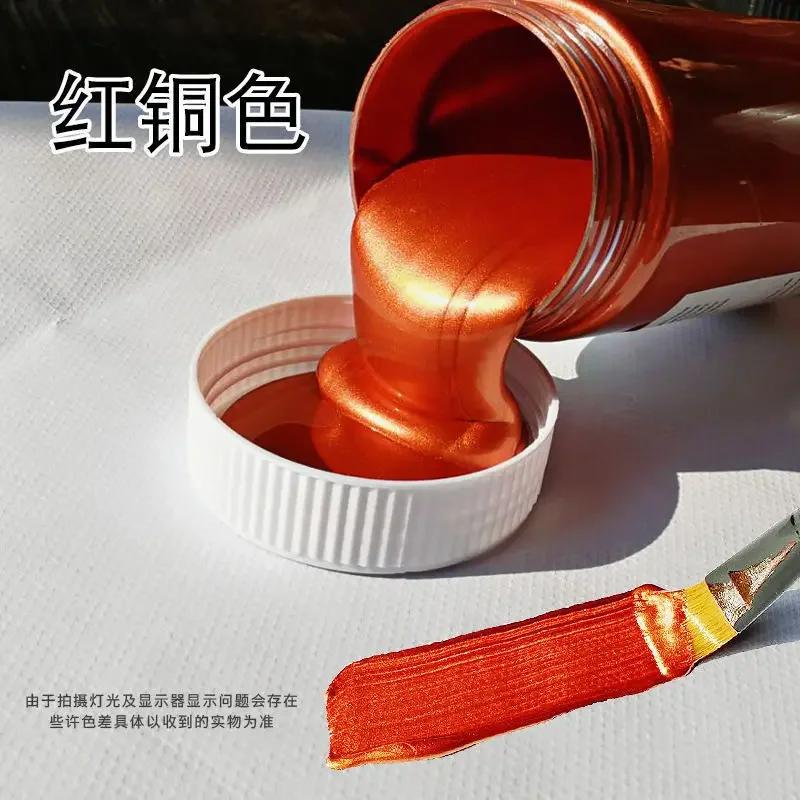 60/100ml pintura acrílica dourada metal perolado mão-pintado cola de gesso impermeável e não-desvanecimento diy pintura pintada - Image 1