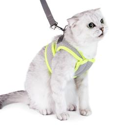 1 conjunto pet arreios trela ajustável anti-escape perto montagem gatos cinta de peito tração corda kit andando lead leash pet suprimentos - Image 1