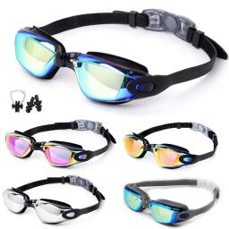 Óculos de natação impermeáveis para homens e mulheres, anti-nevoeiro, proteção UV, silicone, ajustável, piscina adulta, óculos de mergulho - Image 1