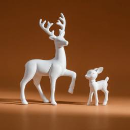 Figurinhas Kawaii Fawn para Decoração de Casa, Mãe e Pai, Fofos e Kawaii, Decoração do Quarto, Crianças e Natal, 2 peças - Image 1