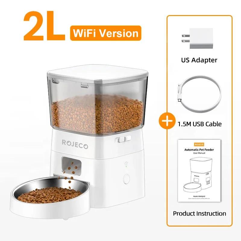 ROJECO-Alimentador Automático Para Cães, Dispensador Inteligente De Comida Para Cães, Controle Remoto WiFi Para Animais De Estimação, Dispensador De Alimentos Secos De Gatos, Acessórios Para Cães - Image 1