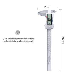 Paquímetro Vernier Eletrônico de Fibra de Carbono, Ferramentas Práticas de Medição de Profundidade, Multi Funcional, Textura Clássica, Micrômetro - Image 4