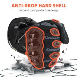Luvas térmicas para motociclistas masculinas, luvas impermeáveis para motociclistas, luvas de motocross à prova de vento de couro, inverno 7 cores - Image 3