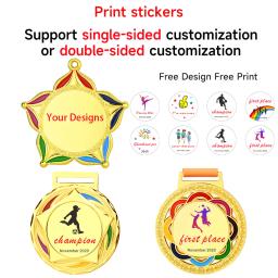 Personalizar Medalhas Genéricas Medalha Em Branco, Adequado para Qualquer Competição, Futebol, Esqui, Corrida, Troféu de Jogo, Lembranças Esportivas, 1Pc - Image 2