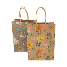 Sacos De Presente De Flor De Papel Kraft, Embrulho De Punhos, Favor Do Casamento, Embalagem Portátil, Saco De Compras, Fontes Do Partido De Aniversário, 12 Pcs, 24Pcs - Image 3