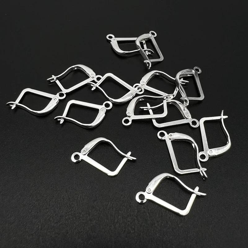 30pcs aço inoxidável francês brincos fechos ganchos acessórios DIY jóias fazendo ferro gancho Earwire brinco descobertas suprimentos - Image 1