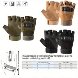 Luvas táticas sem dedos para homens, ideais para esportes ao ar livre, tiro, caça, airsoft, ciclismo, 1 par - Image 2