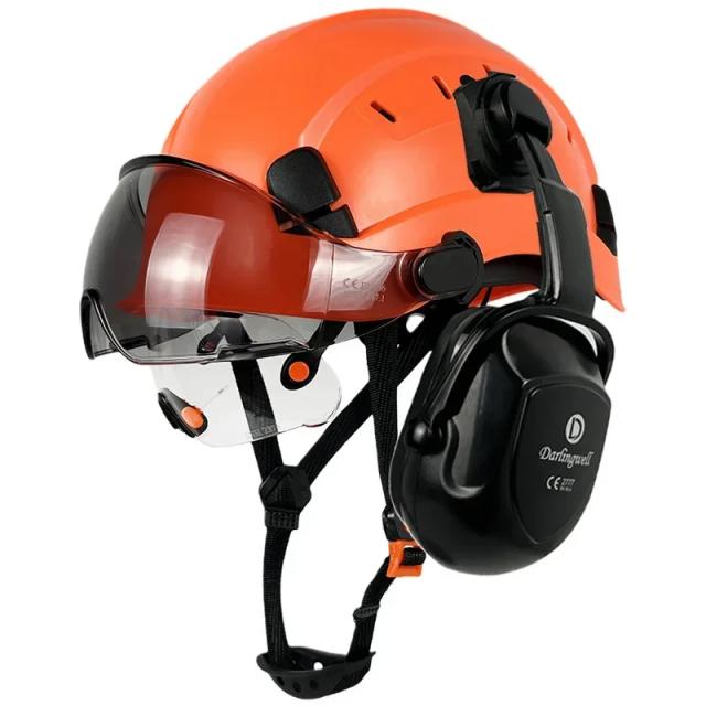Capacete de Segurança para Engenheiros com Viseira e Proteção Certificada EN397/EN352 em ABS Novo Tipo