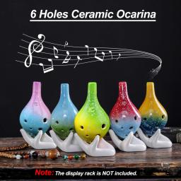 6 Buracos Cerâmica Ocarina Alto C Instrumento Musical Simples Estilo Estrelado com Cordão Música Pontuação para o Amante de Música e o Alarner - Image 4