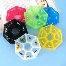 Caso De Comprimido De Plástico Portátil, Tablet Titular, Candy Box, Tablet Dispenser, Travel Organizer, 7 Dias De Armazenamento, 1Pc - Image 1
