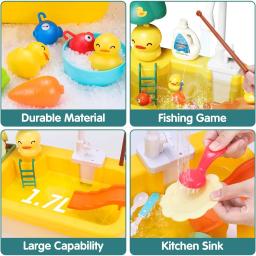 Flutuante água cozinha pia brinquedos, torneira elétrica jogar, brinquedos de bilhar, água jogar - Image 5
