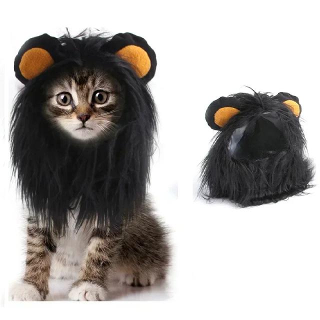 Peruca de Juba de Leão para Gatos e Cachorros - Fantasia Divertida para Festas de Halloween e Natal