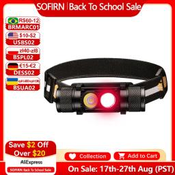H25LR LED 90 High CRI Recarregável Farol Poderoso Lanterna de Cabeça Leve com Luz Branca Brilhante 660nm Tocha Vermelha Profunda - Image 1