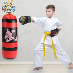 Conjunto de boxe das crianças com luva saco de boxe brinquedos para crianças ao ar livre conjunto de boxe jogos criança crianças esporte pechinchas - Image 1
