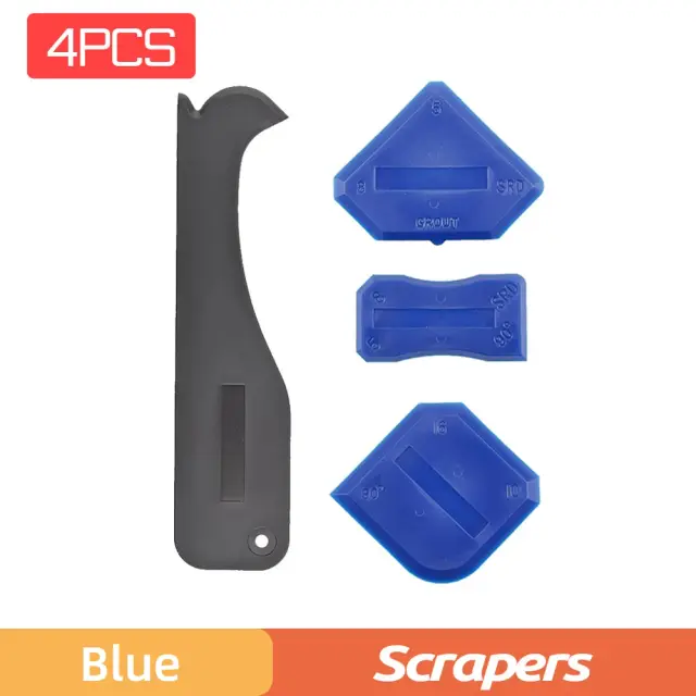 Conjunto 5 em 1 de Raspadores de Silicone para Remoção de Calafetagem e Acabamento de Argamassa