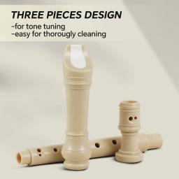 Gravador soprano para crianças iniciantes, estilo alemão C instrumento chave, 3 peças ABS com haste de limpeza, gráfico de dedos - Image 6