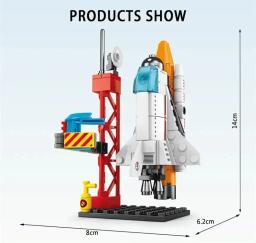 MOC-Mini Aviação Triturado Foguete Modelo Blocos de Construção, Espaço, Estação Aeroespacial, Tijolos, Cidade Construção Brinquedos para Crianças - Image 6