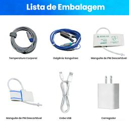 Monitor portátil de sinais vitais, monitor multiparâmetro clínico hospitalar, taxa de pacientes, spo2 pr nibp temp, equipamento de enfermagem humana - Image 6
