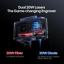 Laserpecker máquina de gravação portátil 20w diodo de fibra laser azul 8k com conexão usb wi-fi para metal plástico corte madeira lp5 - Image 6