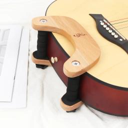 Suporte de guitarra criativo de alta qualidade, madeira de faia, suporte de guitarra com almofadas de esponja protetoras, portátil, suporte de guitarra feito de madeira - Image 5