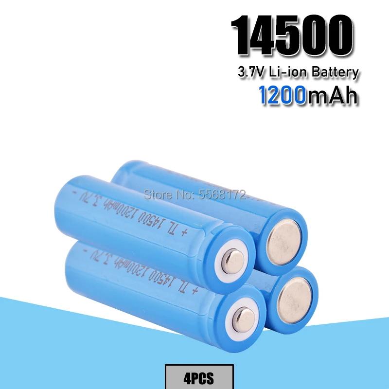 14500 baterias recarregáveis de íon-lítio de 1200mah 3.7V Volt 14500 Bateria de lítio para brinquedo de tocha de câmera - Image 1