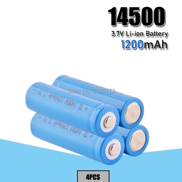 14500 baterias recarregáveis de íon-lítio de 1200mah 3.7V Volt 14500 Bateria de lítio para brinquedo de tocha de câmera