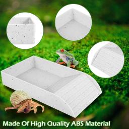 Plataforma de répteis habitat tartaruga prato de comida rastejando pet água tigelas de comida antiderrapante esconderijo cavernas abrigo tartaruga réptil piscina - Image 5