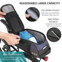 Waterproof bicicleta traseira Rack Bag, portador da bicicleta, ciclismo traseira Rack, bolsa de ombro, PU, grande capacidade, montanha bicicleta Bag, MTB - Image 6