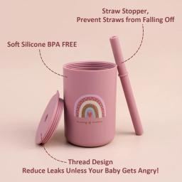 hu copo de treinamento de silicone para bebês, copo para crianças, copo para iniciantes, alimentação prática e aprendizagem, copo de bebida para crianças - Image 2