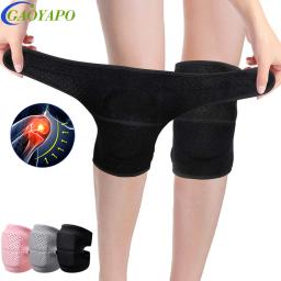 Almofada de Joelho de Esponja Acolchoada Antiderrapante Ajustável, Respirável, Suporte Elástico Flexível para Futebol, Dança, Patinação, 1 Par - Image 1