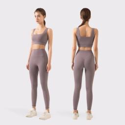 Roupas de atletismo ginásio conjunto roupa de treino esporte leggings e sutiã conjunto yoga roupas para as mulheres roupas esportivas correndo terno 2 peça - Image 1