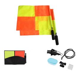 Futebol árbitro bandeira com apito moeda, Match Equipment Kit, vermelho e amarelo cartão ferramenta, futebol profissional, futebol - Image 4