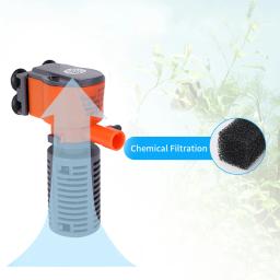 Mini aquário peixe esponja filtro, oxigênio, bomba de ar silenciosa, filtro para todos os pequenos peixes tanque, 3 em 1, 3W, 5W - Image 4