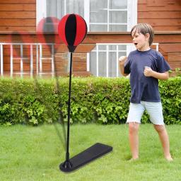 Saco de boxe com suporte de altura ajustável saco de boxe com luvas conjunto de fitness estável brinquedo esportivo para crianças de 3 a 10 anos meninos meninas - Image 1