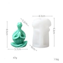 Silicone Meditação Tartaruga Moldes, Molde De Vela De Aromaterapia Com As Mãos Juntas, Decoração De Gesso, Ferramentas De Arte - Image 6