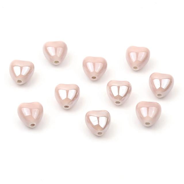 Contas de Cerâmica Coração 12x13mm para Joias DIY