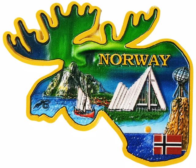 3d noruega geladeira ímã lembrança presente resina geladeira adesivo magnético coleção decoração para casa