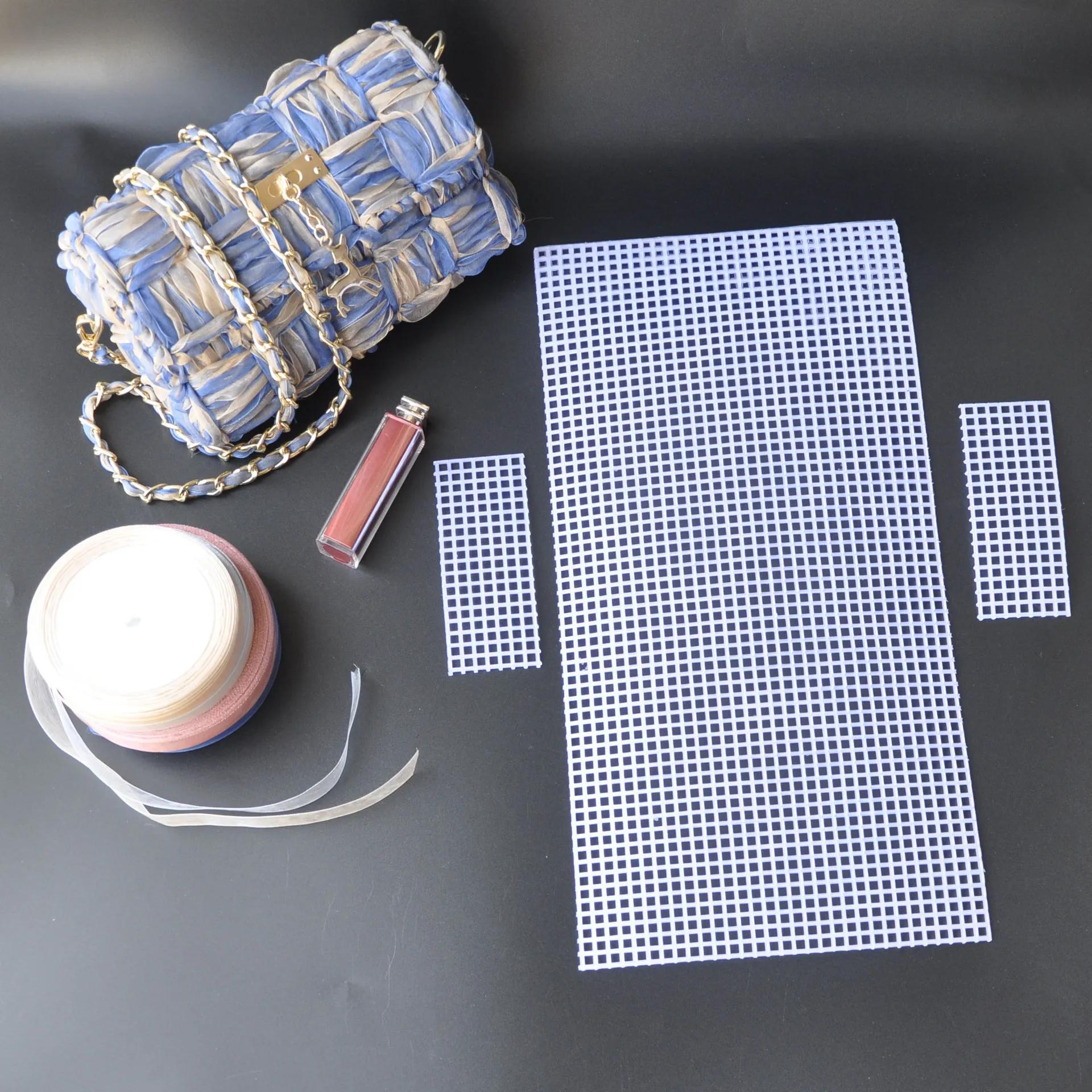 Pano de malha plástica para mulheres Bolsa DIY Artesanato Trava Gancho Folhas de Material de Tecelagem Artesanato de Gancho de Grade Fabricação de Bolsas Acessórios de costura - Image 1