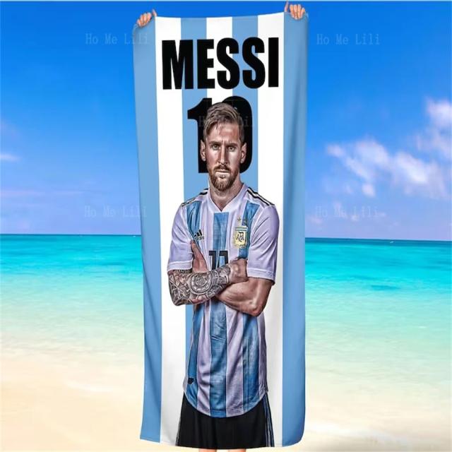 Toalha de Praia do Lionel Messi: Ideal para o Dia a Dia e Presente Perfeito para os Fãs de Futebol
