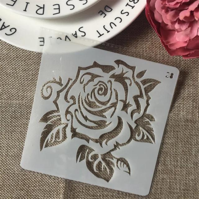 Stencils Versáteis de 13cm para Pintura de Parede, Scrapbook e Projetos DIY Decorativos
