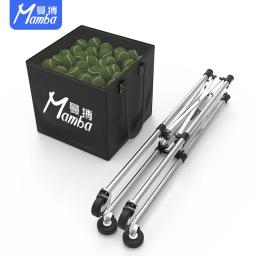 Bolas de tênis portáteis pegam o carrinho, Carrinho de carregamento de bola, Dobrável Tennis Car Ball Rack Collector, 4 rodas - Image 6