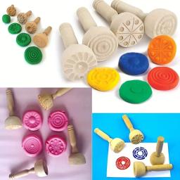 Conjunto De Selo De Argila De Madeira, Ferramenta De Cerâmica, Selo De Massa De Jogo De Madeira, Blocos De Impressão, Padrões Mistos, Textura, Grave Selos, Artesanato De Cerâmica DIY - Image 1