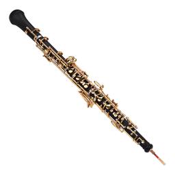 Estilo semi-automático banhado a ouro Chaves profissional Oboé C Key Instrumento de sopro Luvas Reed Bolsa de couro - Image 1