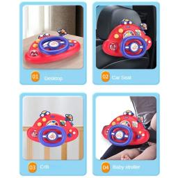 Volante elétrico do bebê para assentos de carro e brinquedo do carrinho com som crianças cedo educacional carrinho volante brinquedos vocais - Image 6