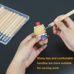 Newacalox-DIY Pen Woodcut Faca Scorper, Ferramentas de Escultura em Madeira, Carpintaria Hobby Arts Crafts, Nicking Cutter, Graver Bisturi, 12Pcs Set - Image 4