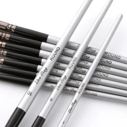 10 pincéis de pintura em aquarela artística, pincel de óleo acrílico plano e ponta, kit de pintura, caneta de desenho, materiais de arte, pintura à mão - Image 5