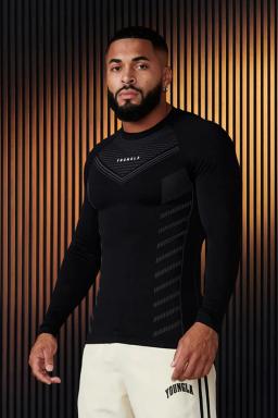Camiseta esportiva elástica de mangas compridas respirável masculina, roupa de treino justa, blusa casual, nova, primavera e outono - Image 5